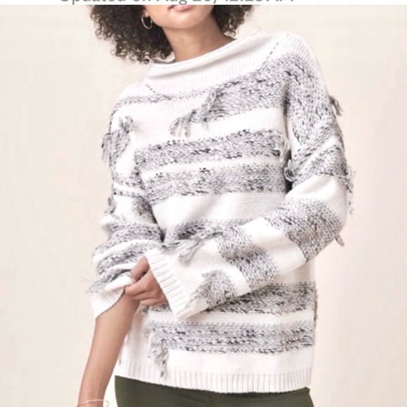 Lou & Grey Fringe Out Mock Neck Sweater, Size Small - Picture 1 of 16